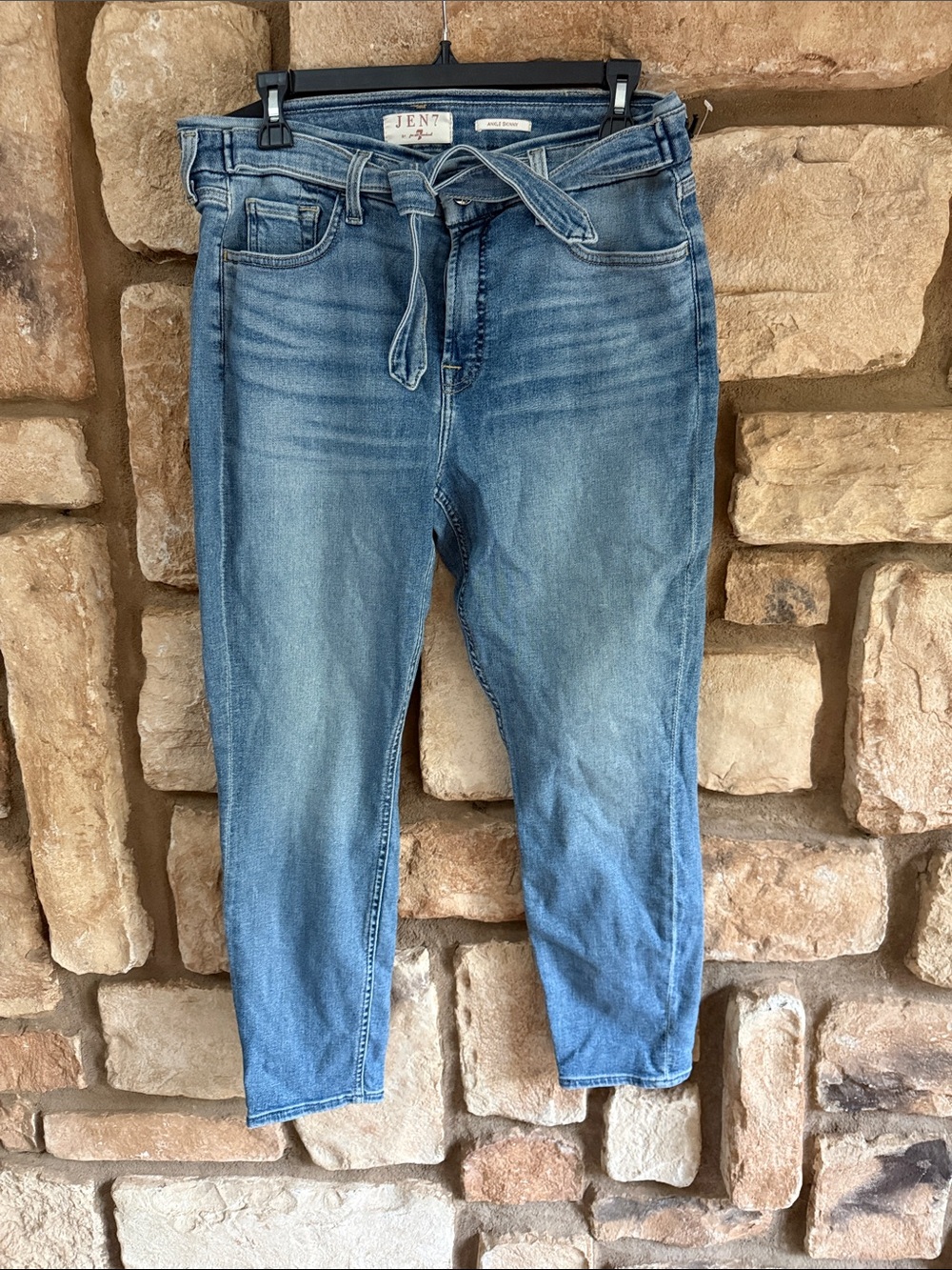 Jen7 by 7 for all Mankind tie front ankle skinny jeans size 12 NWT